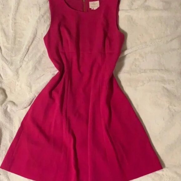 Kate Spade “Sicily” Pink A-Line Crepe Dress 14  Full Zip Back SEE PICS - Picture 5 of 12